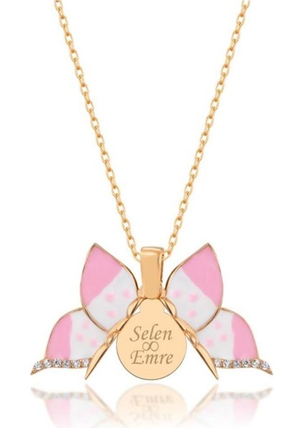 925 Ayar Kelebek Açılabilen Isimli Gümüş Kolye modelleri