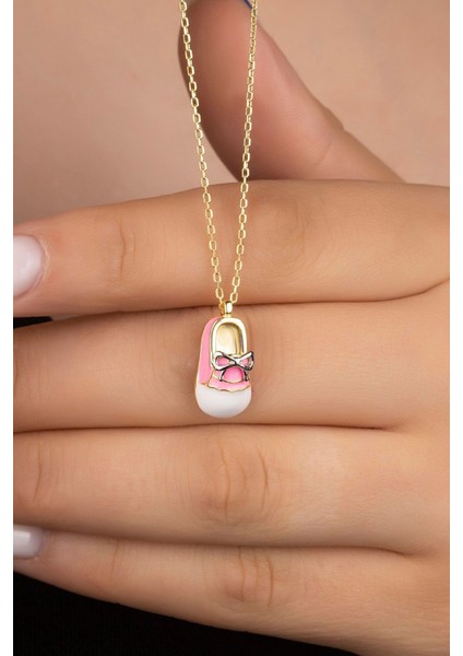 925 Ayar Gümüş Gold Mineli Bebek Patiği Kolye fiyatları