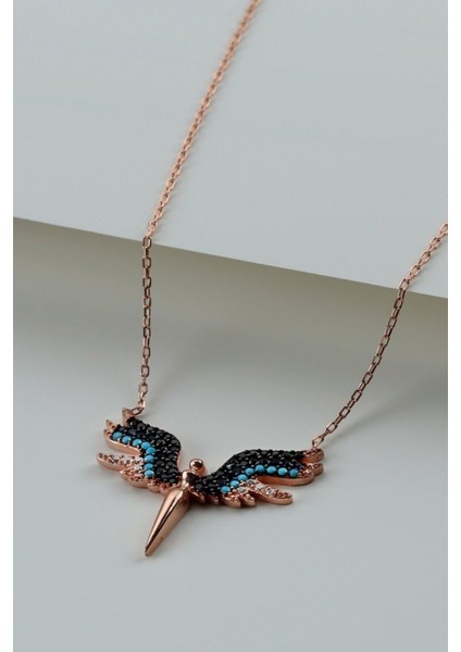 925 Ayar Gümüş Taşları Renkli Mikail Kolye