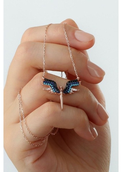 925 Ayar Gümüş Taşları Renkli Mikail Kolye fiyatları