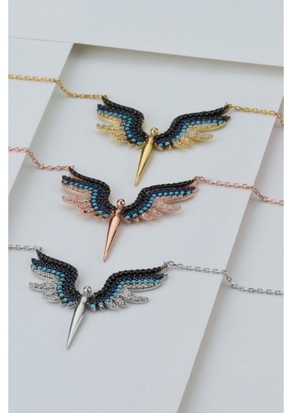 925 Ayar Gümüş Taşları Renkli Mikail Kolye fırsatları