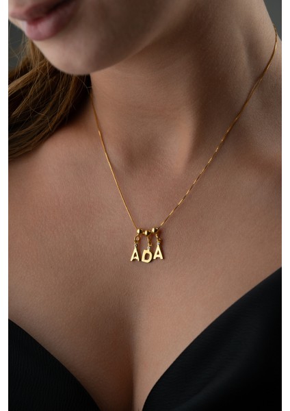 925 Ayar Gümüş Kişiye Özel Taşlı Isim Kolye fiyatları