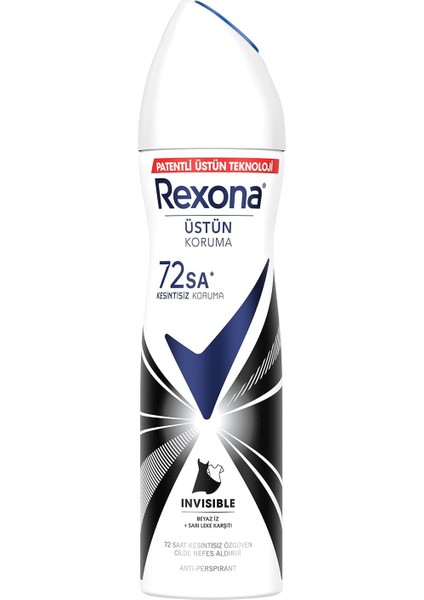 Rexona Kadın Sprey Deodorant Invisible Beyaz Iz Sarı Leke Karşıtı 150 ml modelleri