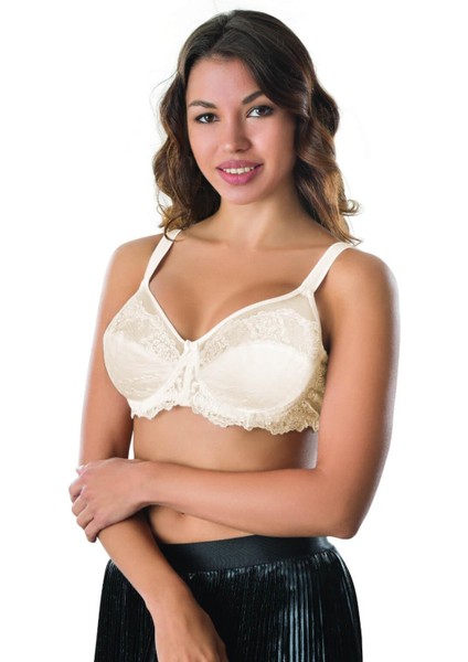 Ekru Mı Emay 170 B Balenli Brode Toparlayıcı Sütyen