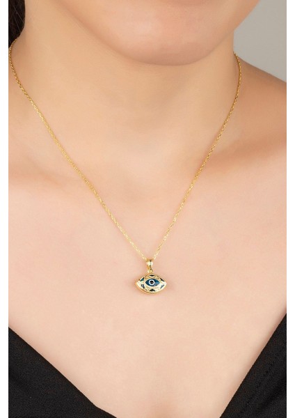 925 Ayar Gümüş Damla Göz Kolye