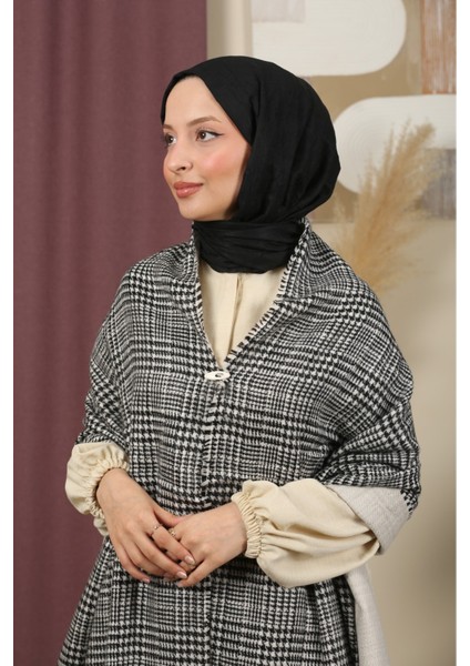 Çift Taraflı Ekose Kışlık Omuz Şalı