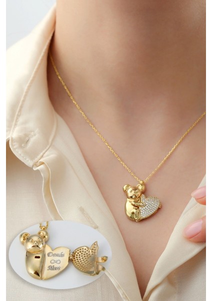 925 Ayar Gümüş Açılıp Kapanan Isimli Koala Kolye