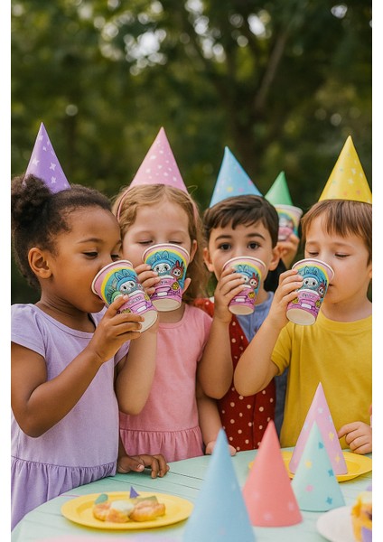 Bardak Labubu 8li Karton Bardak 7 Oz