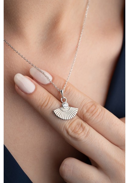 925 Ayar Gümüş Yelpaze Model Kolye fiyatları