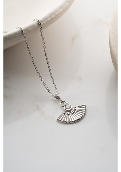 925 Ayar Gümüş Yelpaze Model Kolye indirimleri