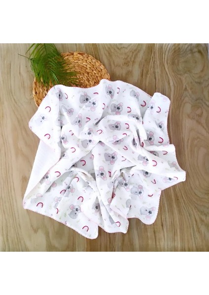 Kız Bebek %100 Pamuklu Çift Taraflı Müslin-Pike Kumaş Battaniyeli Ponponlu Alt Açma Seti BBK9983 modelleri