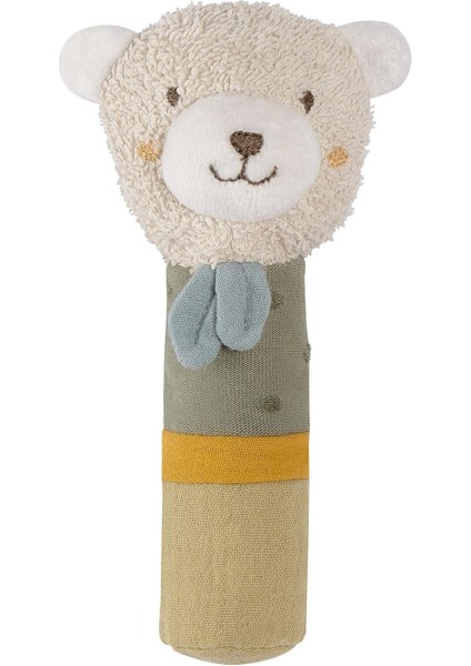 Çubuk Kavrama Oyuncağı Ayıcık - Kavramak Için Çıngıraklı Motor Becerileri Oyuncağı - Organik Pamuklu Pelüş Hayvan Kavrama Oyuncağı- 0+Aylık Bebekler ve Küçük Çocuklar Için Oyuncak