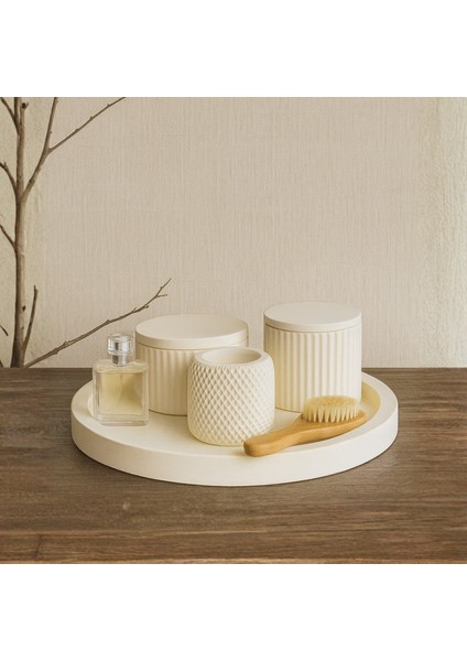 El Yapımı 6 Parçalı Modern Saklama & Düzenleme Seti – Parlak Yüzeyli Beton & Seramik Karışımı