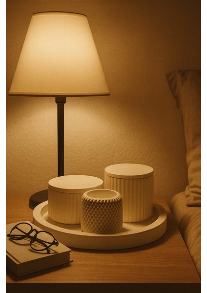 El Yapımı 6 Parçalı Modern Saklama & Düzenleme Seti – Parlak Yüzeyli Beton & Seramik Karışımı