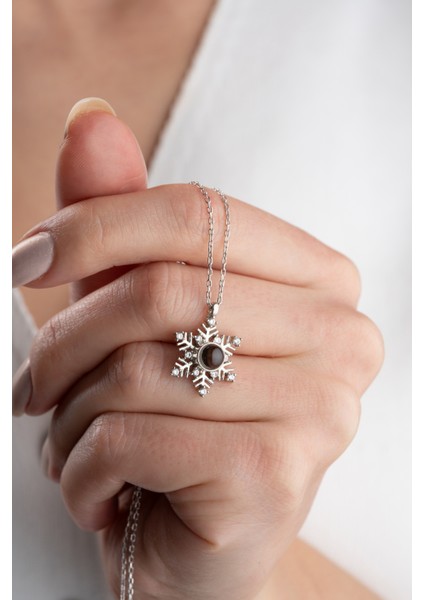 925 Ayar Gümüş 100 Dilde Seni Seviyorum Kar Tanesi Kolye fiyatları