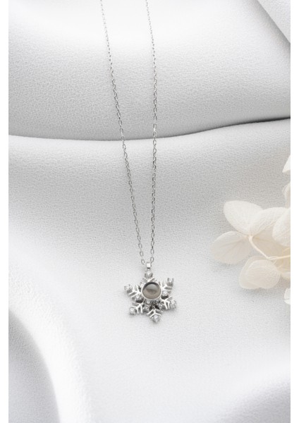 925 Ayar Gümüş 100 Dilde Seni Seviyorum Kar Tanesi Kolye modelleri