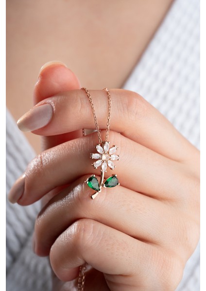 925 Ayar Gümüş Çiçek Kolye modelleri