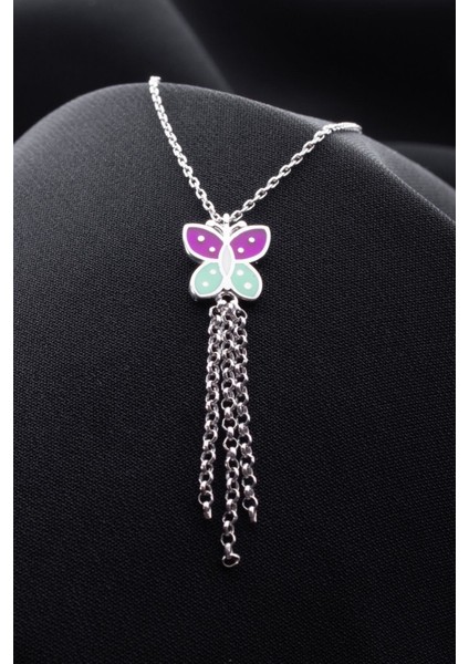 925 Ayar Gümüş Sallantılı Kelebek Kolye fiyatları