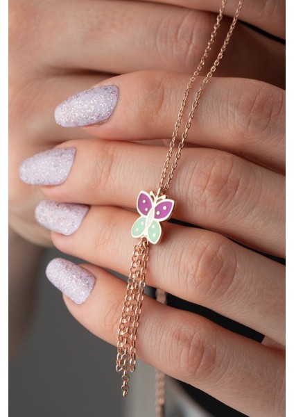 925 Ayar Gümüş Sallantılı Kelebek Kolye modelleri