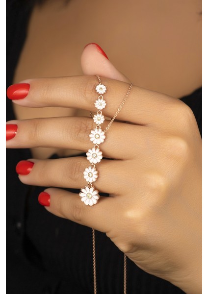 925 Ayar Gümüş Sallantılı Papatya Kolye fiyatları