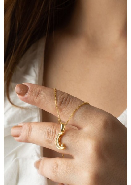 925 Ayar Gümüş Minimal Ay Yıldız Kolye fiyatları