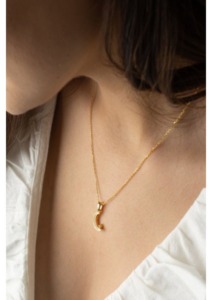 925 Ayar Gümüş Minimal Ay Yıldız Kolye modelleri