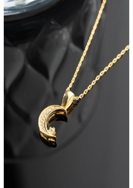 925 Ayar Gümüş Minimal Ay Yıldız Kolye fırsatları