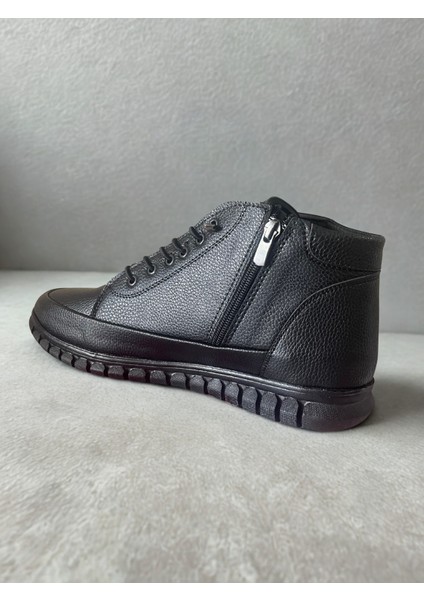 Fermuarlı Ortopedik Kaymaz Taban Bağcık Detaylı Bağcıksız Akıllı Bağcık Sıcak Astar Bot