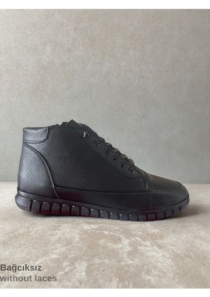 Fermuarlı Ortopedik Kaymaz Taban Bağcık Detaylı Bağcıksız Akıllı Bağcık Sıcak Astar Bot