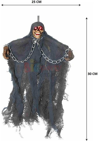 Halloween Cadılar Bayramı Iskelet Korkuluk Işıklı Sesli 30 cm Yeşil. Korku Aksesuarı modelleri