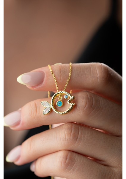 925 Ayar Gümüş Nazarlı Balık Kolye modelleri