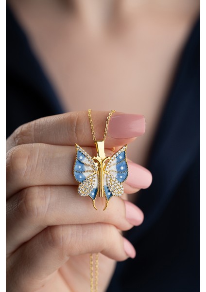 925 Ayar Gümüş Isim Yazılabilen Kelebek Kolye fiyatları