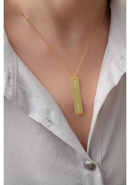 925 Ayar Gümüş Kişiye Özel Tarihli Plaka Kolye fiyatları