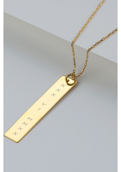 925 Ayar Gümüş Kişiye Özel Tarihli Plaka Kolye modelleri