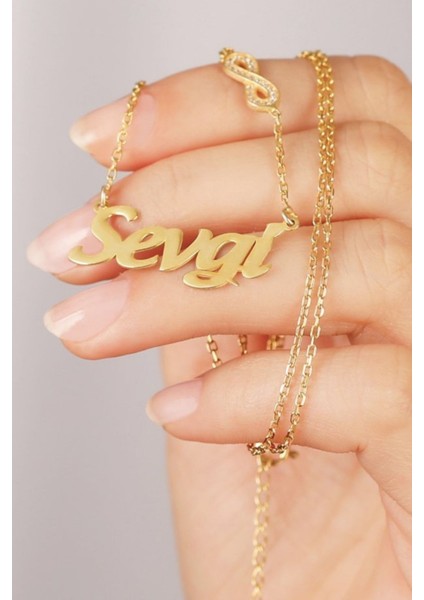 925 Ayar Gümüş Isimli Sonsuz Figürlü Kolye