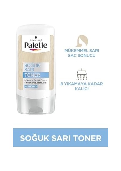 Palette Yoğun Göz Alıcı Renkler Soğuk Sarı Renk Açıcı Toner 1 Paket 1 x 150 ml modelleri