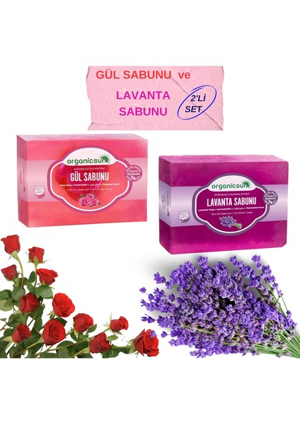 Organicsun 2'li Set Doğal Gül Sabunu ve Lavanta Sabunu fiyatları