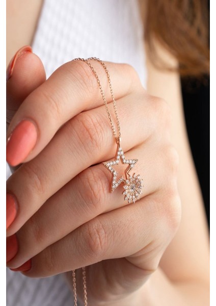 925 Ayar Gümüş Çifte Yıldız Kolye fiyatları