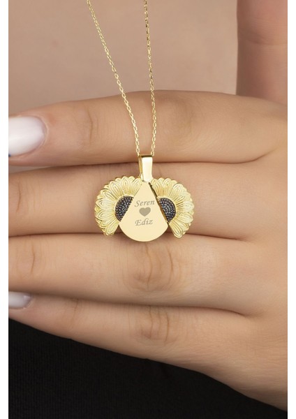 925 Ayar Gold Ayçiçeği Gümüş Kolye fiyatları