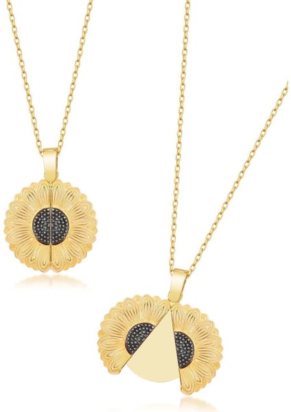 925 Ayar Gold Ayçiçeği Gümüş Kolye indirimleri