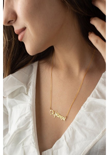 925 Ayar Gümüş Isimli Kalp Ritim Kolyesi fiyatları