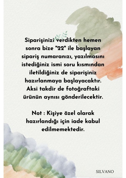 925 Ayar Gümüş Kişiye Özel Isimli Kolye