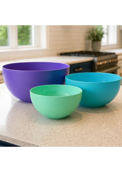 3’lü Karıştırma ve Kase Seti - 1,2l + 2,5l + 4l | Bpa Içermez Çok Amaçlı Hazırlık ve Servis Kaseleri modelleri