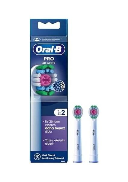 Oral-B 3D White X-Filament Şarjlı Diş Fırçası Yedek Başlığı 2 Adet