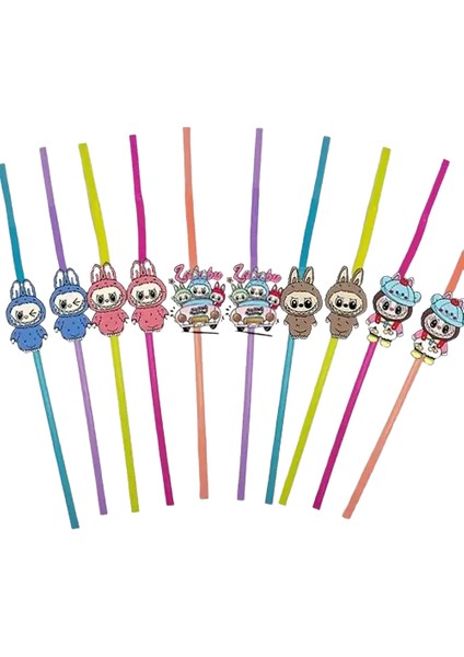 Pipet Labubu Artistik Körüklü Pipet 10LU