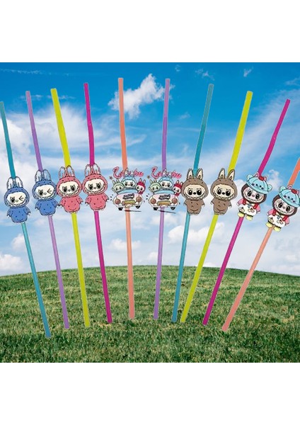 Pipet Labubu Artistik Körüklü Pipet 10LU fırsatları