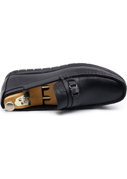 Hakiki Deri Siyah Erkekler Loafer Mokasın Ayakkabı 96505 indirimleri