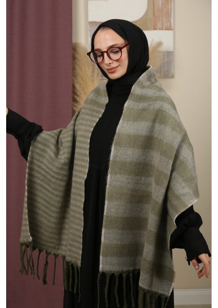 Çift Taraflı Kışlık Omuz Şalı