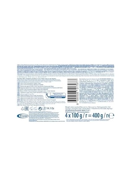 Duru Fresh Sensations Ocean Sabun, 100 Gramx4