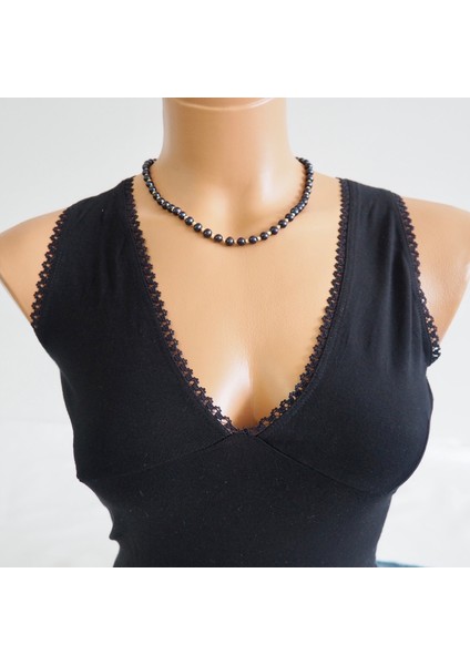 Siyah Tatlı Su Incisi Kolye Bileklik Set fırsatları